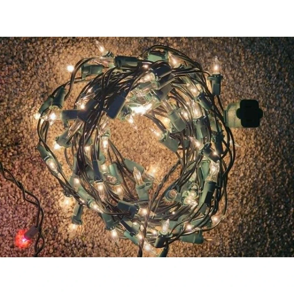 Lot of 2 Multicolor & White Christmas Lights 40 -100 lights White lights twinkle